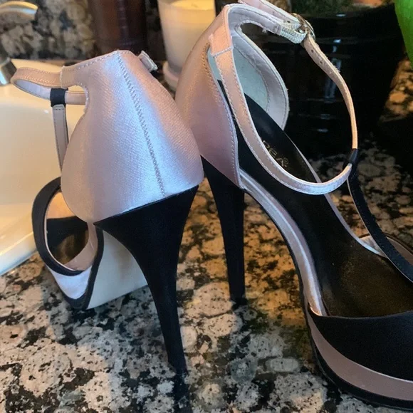 Andrea high heels size 6 old pink & black - Picture 4 of 10